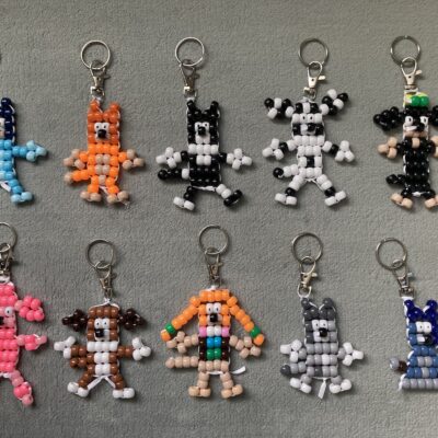 Bluey Inspired Beaded Keychain